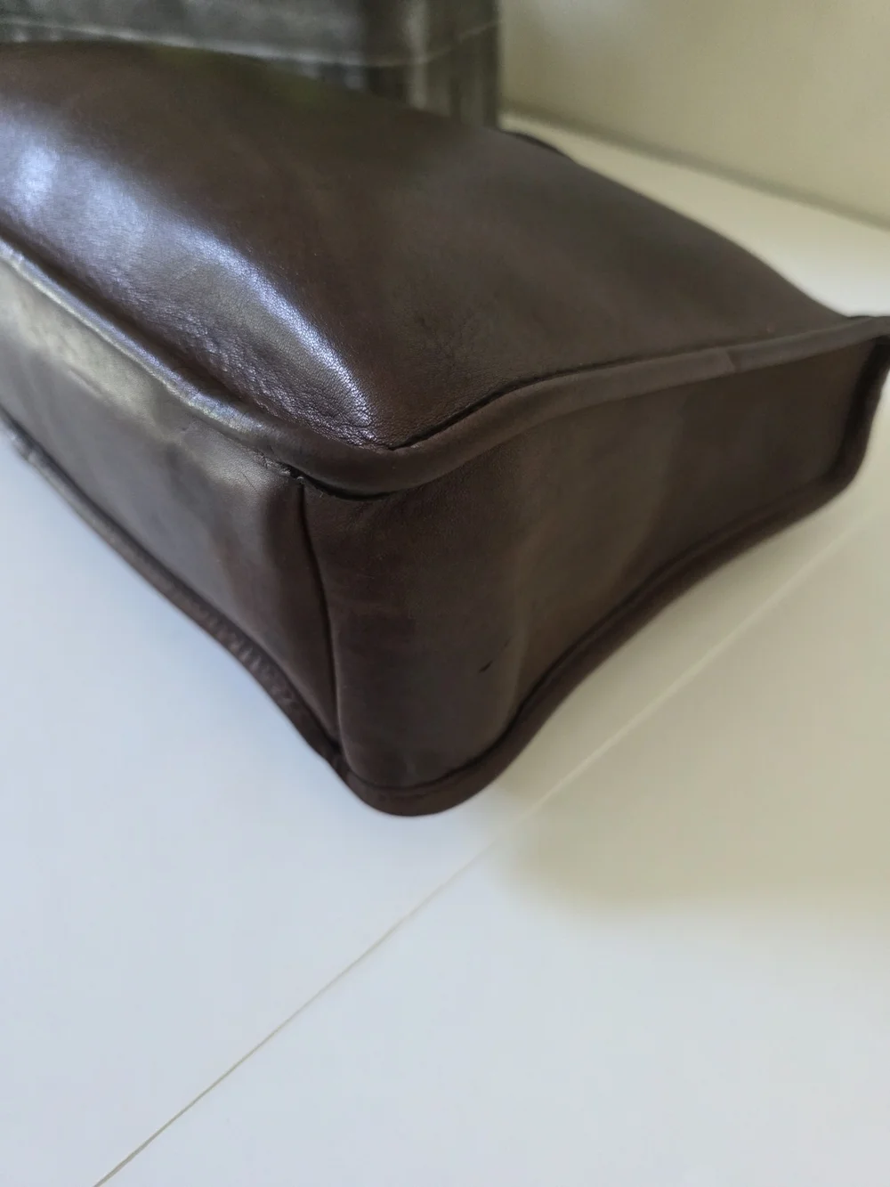 Vintage Coach Slim Satchel NYC Mahogany Glove Tanned Leather Top Handle Brief